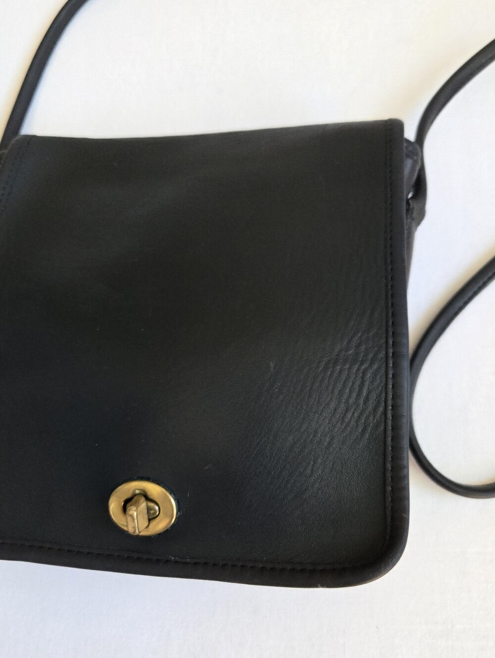 Vintage Coach Companion Bag Purse Square Flap Black Leather 80s/ Early 90s - Picture 3 of 15
